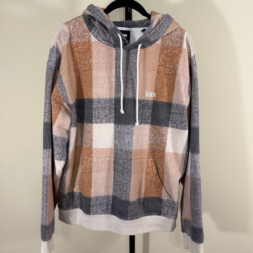 Kith Plaid Williams llll Hoodie color Desert size Large